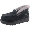 Ugg Wansley Womens Solid Faux Suede Slip-on Sneakers In Black
