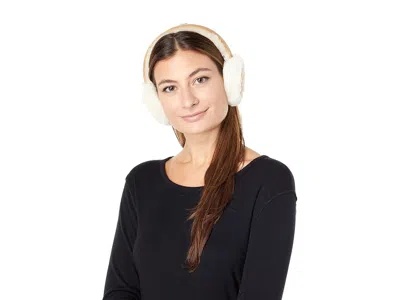 Ugg Water Resistant Sheepskin Earmuffs With Embroidered Logo Cold Weather Hats Chestnut: One Size In Pattern