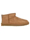 Ugg Biscuit Suede Classic Ultra Mini Ankle Boots In Brown