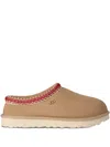 Ugg Tasman Suede Slippers With Shearling Lining In Brown