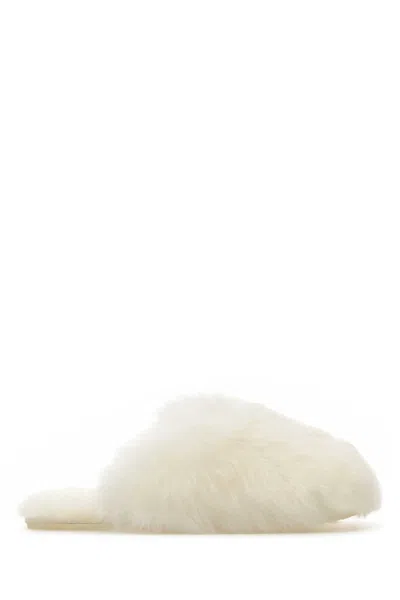 Ugg White Shearling Scuffette Slippers
