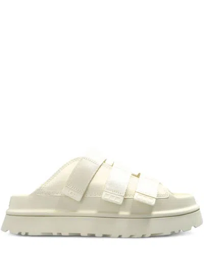 UGG WHITE SLIPPERS WITH  FRONT TOUCH-STRAP FASTENING