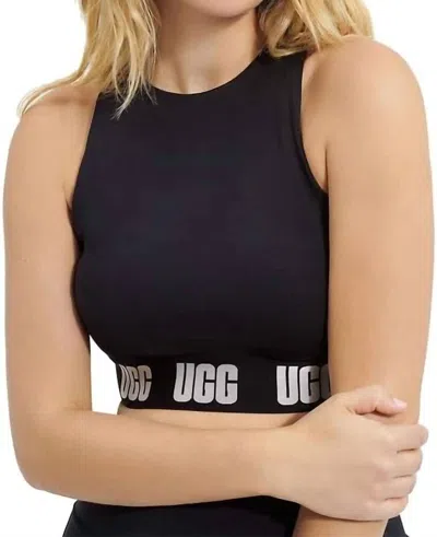 Ugg Wilmina Logo Bralette In Tar In Black