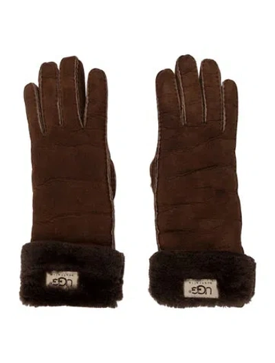 Pre-owned Ugg Winter Gloves In Brown