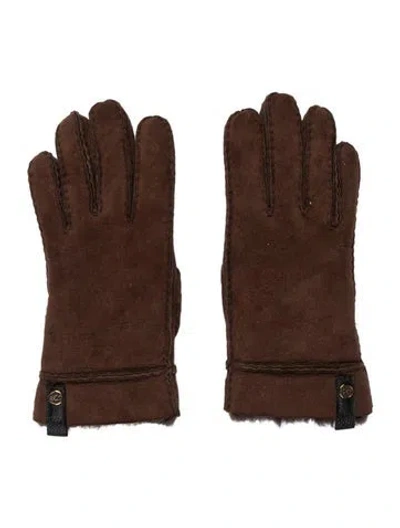 Pre-owned Ugg Winter Gloves In Brown