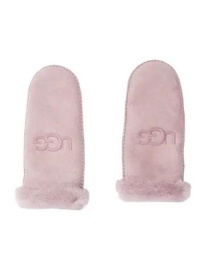 Pre-owned Ugg Winter Gloves Suede Gloves In Pink