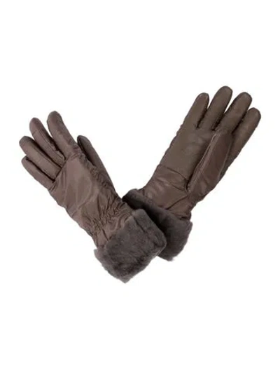 Pre-owned Ugg Winter  Gloves In Brown/grey