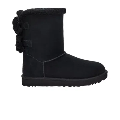 Pre-owned Ugg Wmns Bailey Corduroy Bow 'black' | Women's Size 5