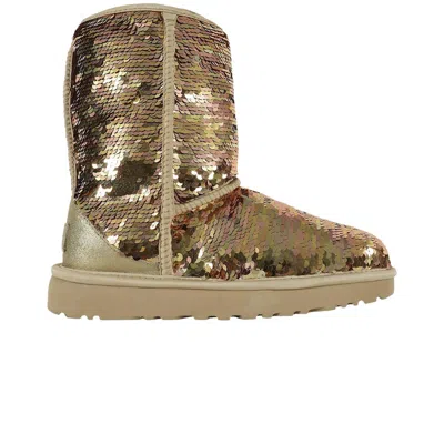 Pre-owned Ugg Wmns Classic Short Boot 'sequin - Gold' | Women's Size 6