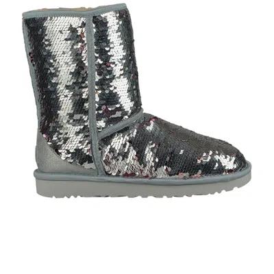 Pre-owned Ugg Wmns Classic Short Boot 'sequin - Silver' | Women's Size 7