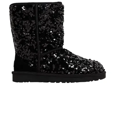 Pre-owned Ugg Wmns Classic Short Chunky 'sequin - Black'