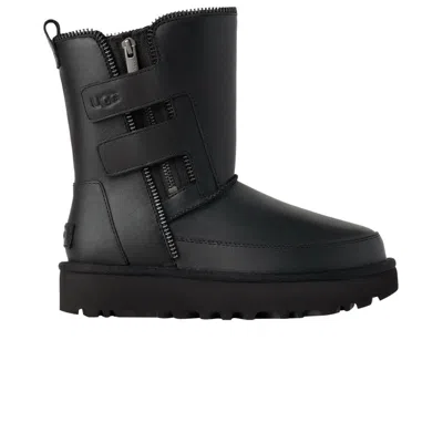Pre-owned Ugg Wmns Classic Short Moto Boot 'black' | Women's Size 8