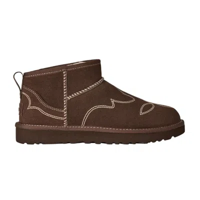 Pre-owned Ugg Wmns Classic Ultra Mini Western 'burnt Cedar' | Brown | Women's Size 7