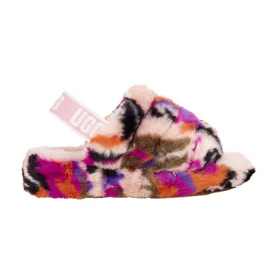 Pre-owned Ugg Wmns Fluff Yeah Logo Slide 'multi-color' | Women's Size 7