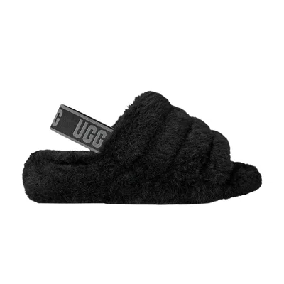 Pre-owned Ugg Wmns Fluff Yeah Slide 'black Dark Shadow' | Women's Size 7