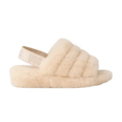 Pre-owned Ugg Wmns Fluff Yeah Slide 'natural Sea Salt' | Cream | Women's Size 8 In White