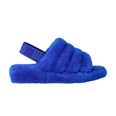 Pre-owned Ugg Wmns Fluff Yeah Slide 'regal Blue Dazzling Blue' | Women's Size 6