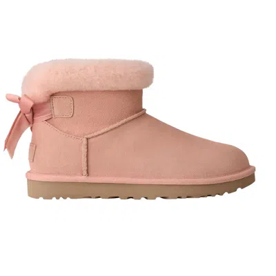 Pre-owned Ugg Wmns Mini Bailey Mixed Bow Boot 'beige Blush' | Pink | Women's Size 8