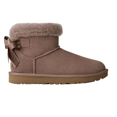 Pre-owned Ugg Wmns Mini Bailey Mixed Bow 'caribou' | Brown | Women's Size 7