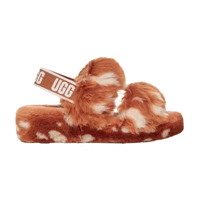 Pre-owned Ugg Wmns Oh Yeah Slide 'natural Spots' | Copper | Women's Size 8