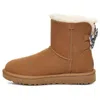 Ugg (wmns)  Checkered Bow Short Snow Boots 'brown'