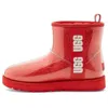 Ugg (wmns)  Classic Clear Mini Large Logo Fleece Lined In Red