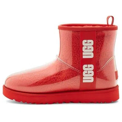 Ugg (wmns)  Classic Clear Mini Large Logo Fleece Lined In Red
