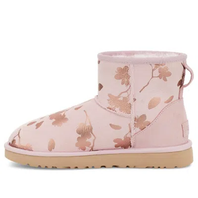 Ugg (wmns)  Classic Mini Floral Foil Pink Red Fleece Lined In Multi