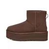 Ugg Mini Classic Platform Suede Ankle Boots In Brown