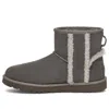 Ugg (wmns)  Classic Mini Shearling Logo 'charcoal'