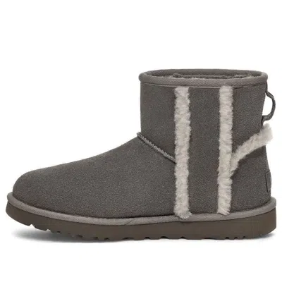 Ugg (wmns)  Classic Mini Shearling Logo 'charcoal'