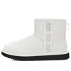 Ugg Classic Mini Side Logo "ultra Matte White" Ankle Boots In Neutral