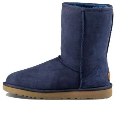 Ugg (wmns)  Classic Short Ii Boot Fleece Lined Navy Blue In Animal Print