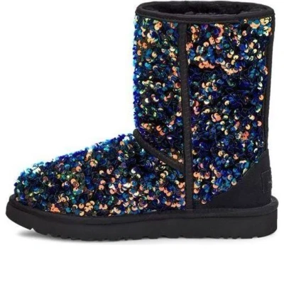Ugg (wmns)  Classic Short Stellar Sequin Snow Boots Black/blue
