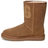 Ugg (wmns)  Classic Short  Rubber Logo Fleece Lined