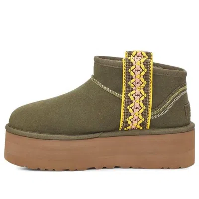 Ugg (wmns)  Classic Ultra Mini Braid Plat 'olive Green'