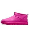 Ugg Classic Ultra Mini Low Heels Ankle Boots In Fuxia Suede