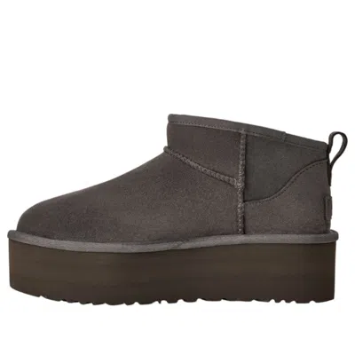 Ugg (wmns)  Classic Ultra Mini Platform Boots 'charcoal Grey' In Brown