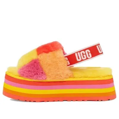 Ugg (wmns)  Disco Checker Slide Thick Sole Sandals Yellow