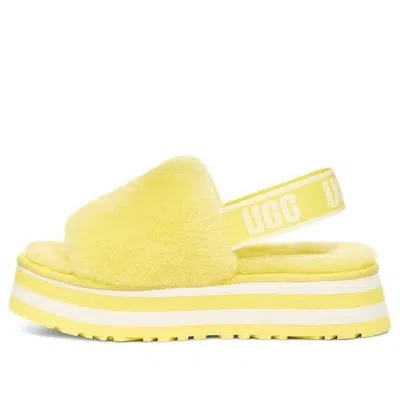Ugg (wmns)  Disco Slide Thick Sole Yellow Slippers In Multi
