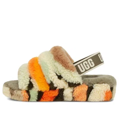 Ugg (wmns)  Fluff Yeah Slide Cali Collage 'olive Green' In Multi