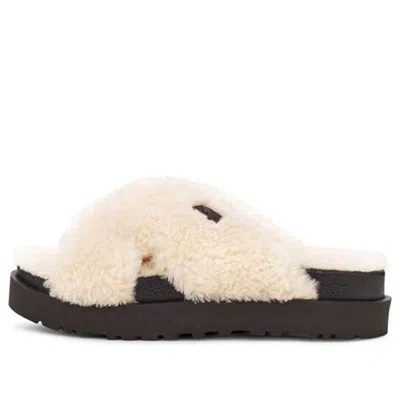 Ugg (wmns)  Fuzz Sugar Cross Slide 'natural Black'