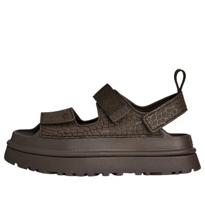 Ugg Goldenglow Embossed Sandals In Brown