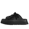 Ugg Golden Glow Black Sandals With Round Open Toe In Tech Fabric Woman In Black
