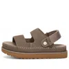 Ugg Goldenstar Glide Suede Sandals Smoke Plume In Brown