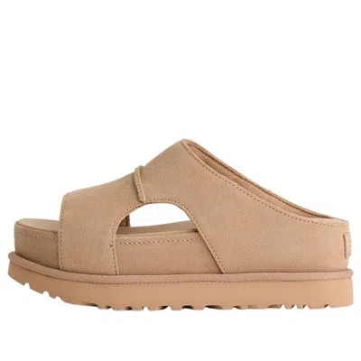 Ugg (wmns)  Goldenstar Hi Cutout Slide Platform 'sand' In Nude