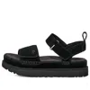 Ugg Logo Flat Sandals In Black