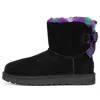 Ugg (wmns)  Mini Bailey Bow Plaid Punk Boot 'black Purple'