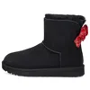 Ugg (wmns)  Mini Bailey Bow Plaid Ribbon 'black Red'