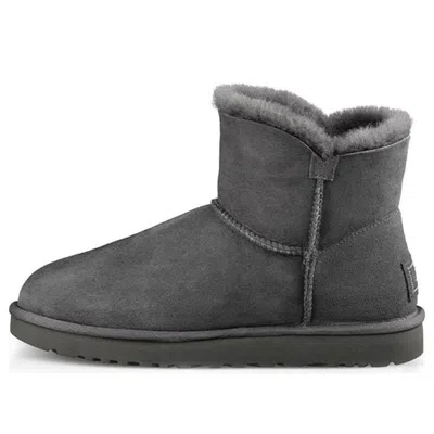 UGG (WMNS) UGG MINI BAILEY BUTTON BLING MID TOPS FLEECE LINED GRAY